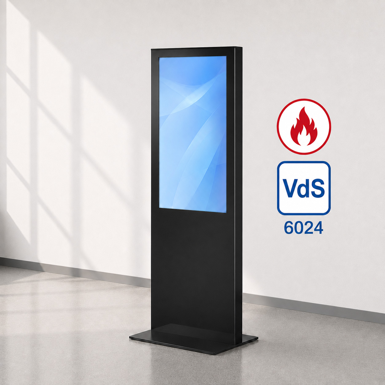 Lena FP (43″/50″/65″) – digitale Stele mit Brandschutzgehäuse