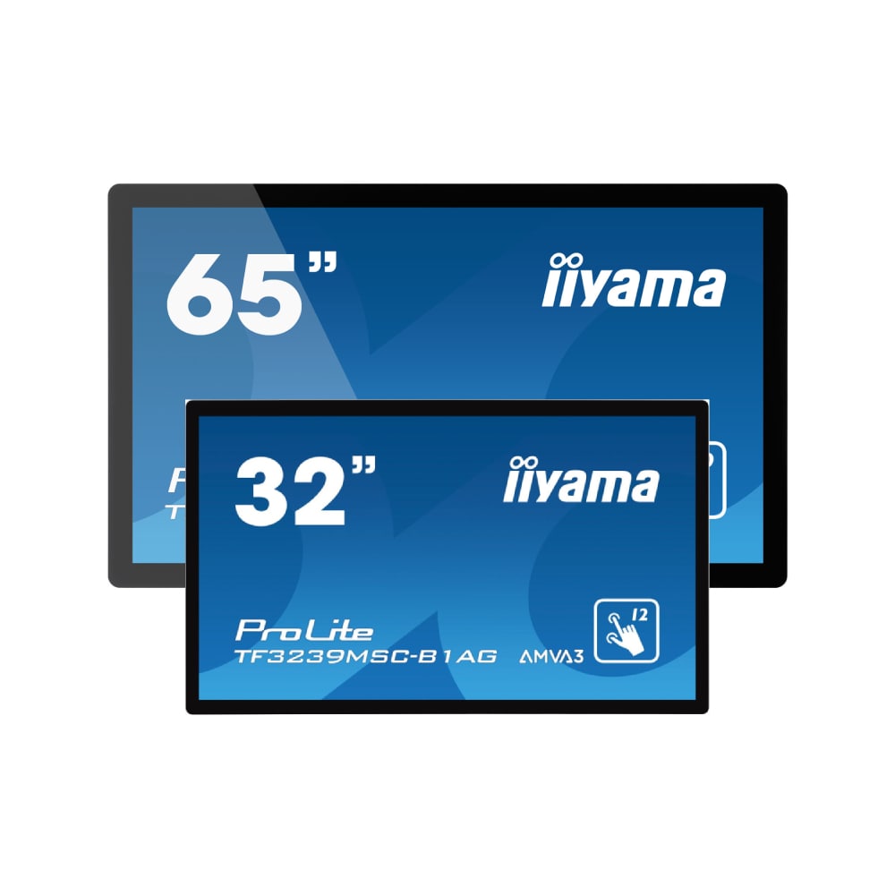 Digital Signage Touchscreen Display (32 bis 65 Zoll) als Digitales schwarzes Brett und Digitale Infotafel mit Windows PC und Wandhalterung.