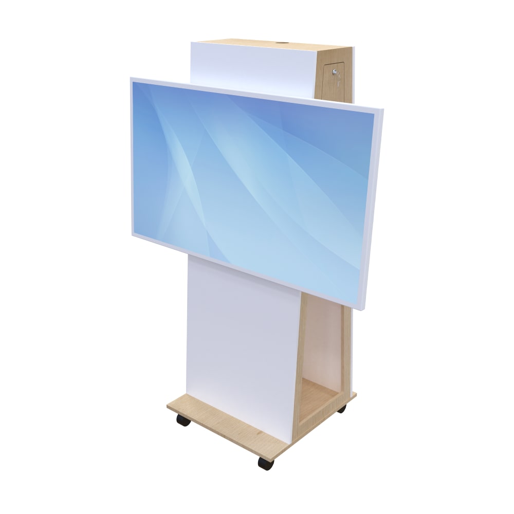 Digitales Whiteboard und Digitale Tafel Thola (55 bis 65 Zoll) mit speziellem Whiteboard Display, integrierten Rollen und optionalem Drehgelenk (90°).