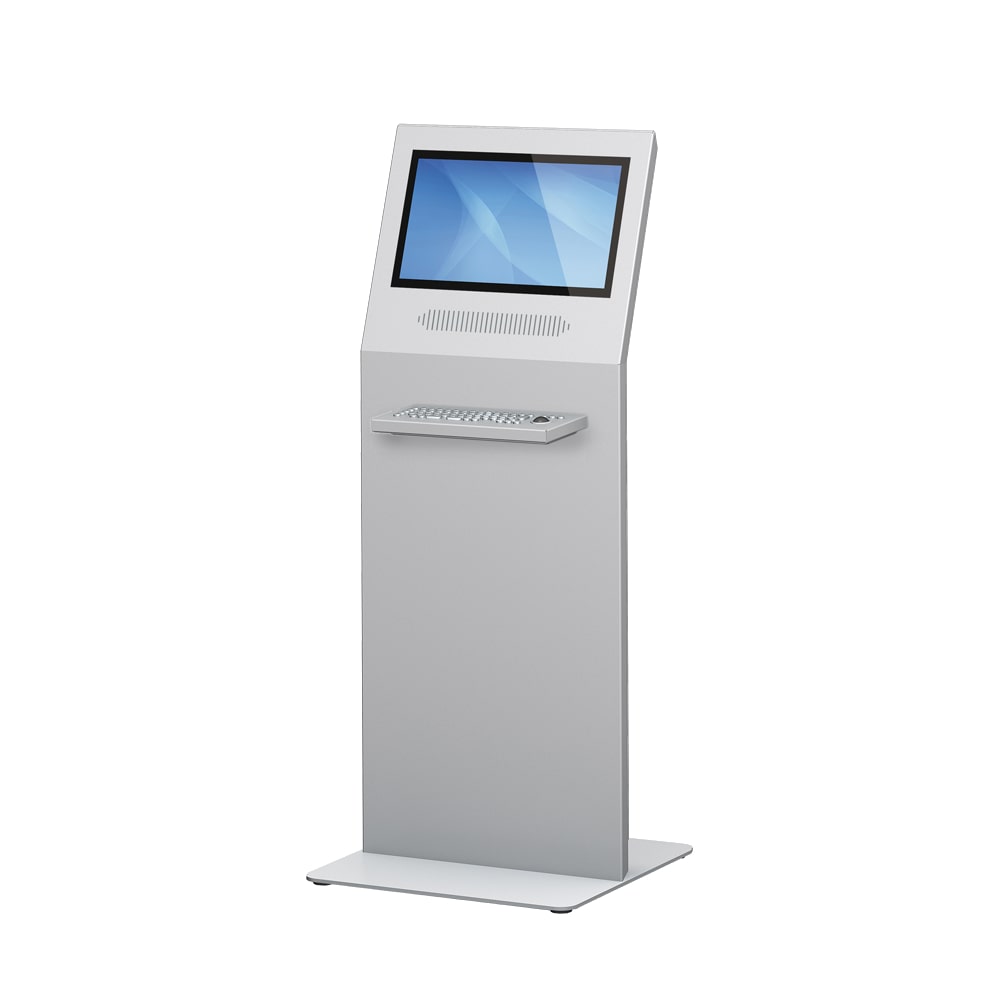 Touch Info Terminal und Kiosksystem Adnan (22 Zoll Display) als Kiosk Terminal mit Touchscreen, Lautsprechern und Tastaturvorbau. (Basismodell)