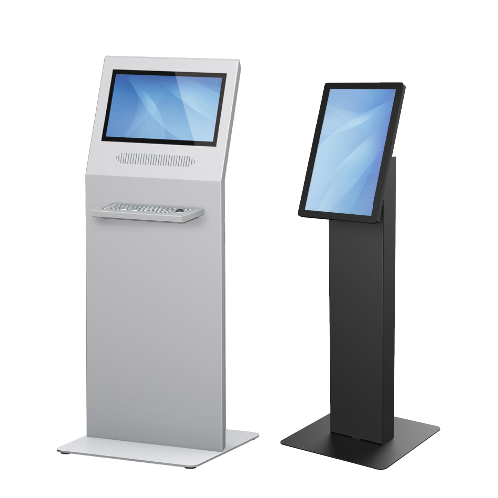 Info Terminals und Kiosksysteme mit Touchscreen, Tastaturvorbau und vielen Ausstattungsoptionen.