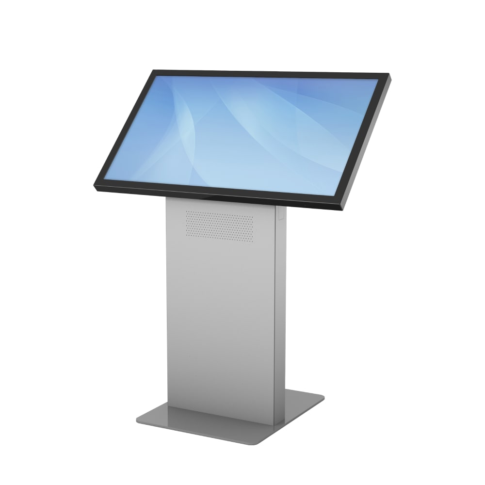 Touchscreen Kiosk Terminal Infopult Jada (43 bis 49 Zoll Display), optional mit Lautsprechern.
